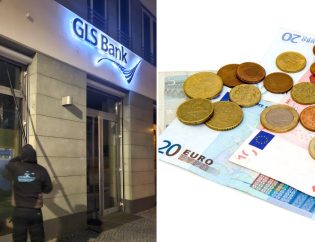 Fensterputzer bezahlen: Ein Mitarbeiter vom Reinigungs-Service Oldenburg putzt Fenster bei der GLS Bank in Berlin.